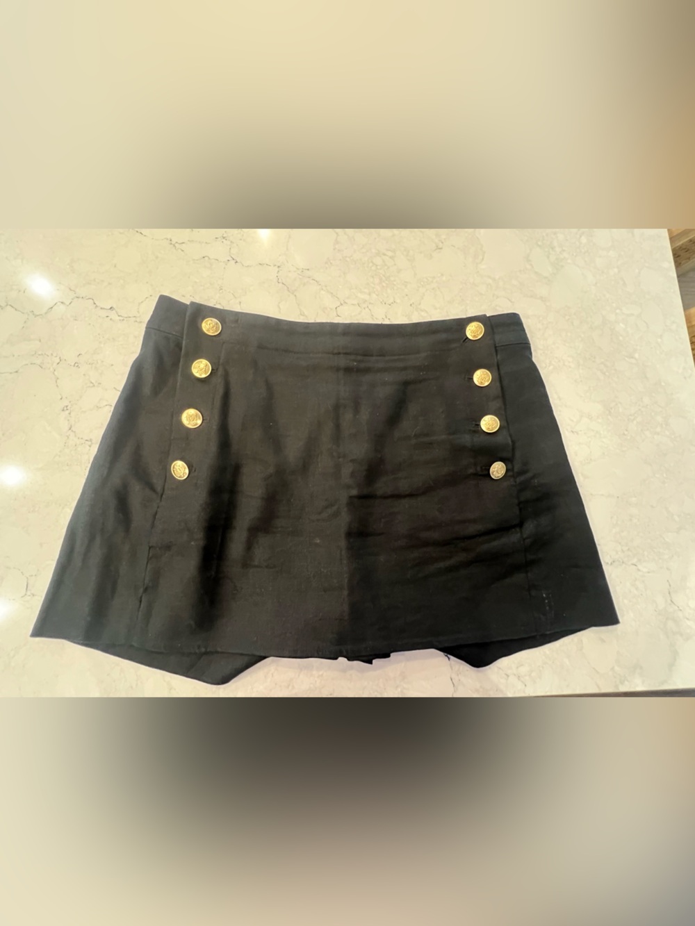 J. Crew Sailor skort in stretch linen blend, Sz 12 Black